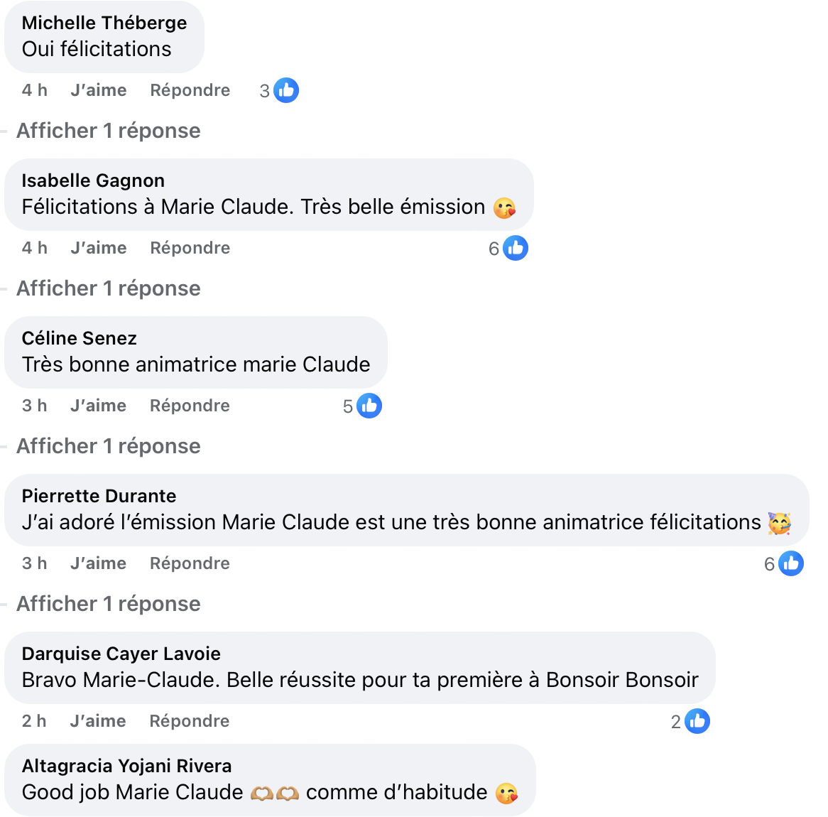Capture decran le 2025 04 08 a 10.35.08 Une première remarquée pour Marie-Claude Barrette à Bonsoir Bonsoir