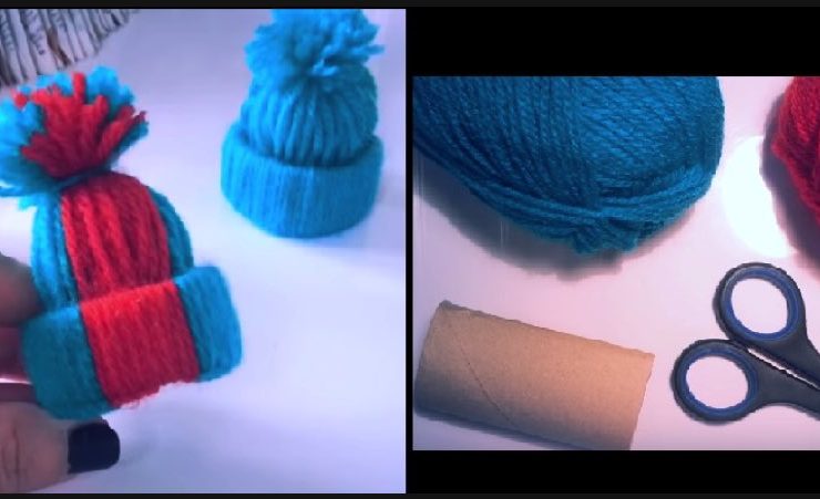 bricolage facile mini bonnet de noel Comment faire des mini bonnets de Noël avec de la laine et un rouleau de papier toilette ? Un bricolage facile !