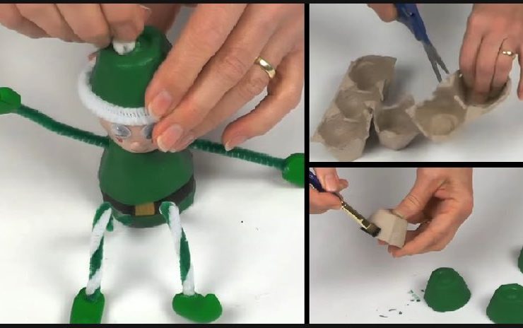 comment fabriquer un lutin de Noel avec carton oeuf facile Voici comment fabriquer un lutin de Noël avec des cartons d'oeufs