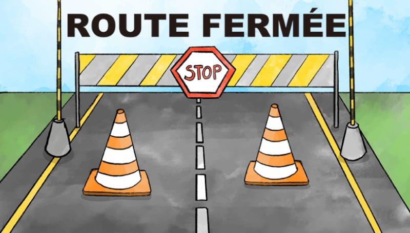 Des entraves majeures auront lieu sur le réseau routier à partir de demain et ces secteurs sont à éviter 1 Des entraves majeures auront lieu sur le réseau routier à partir de demain et ces secteurs sont à éviter route fermee Des entraves majeures auront lieu sur le réseau routier à partir de demain et ces secteurs sont à éviter