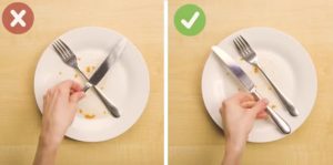 bon a savoir repas Quelle est la bonne manière d’indiquer que vous avez fini de manger… Gauche ou droite ?
