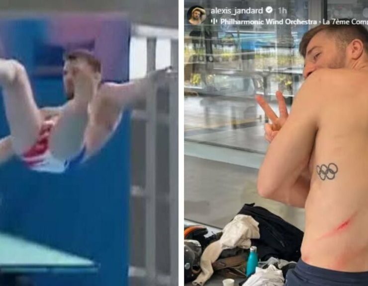 2068063071660fda38ccf70 couvplongeur2 1024x576 1 La réaction parfaite du plongeur Alexis Jandard après sa chute spectaculaire devant Emmanuel Macron