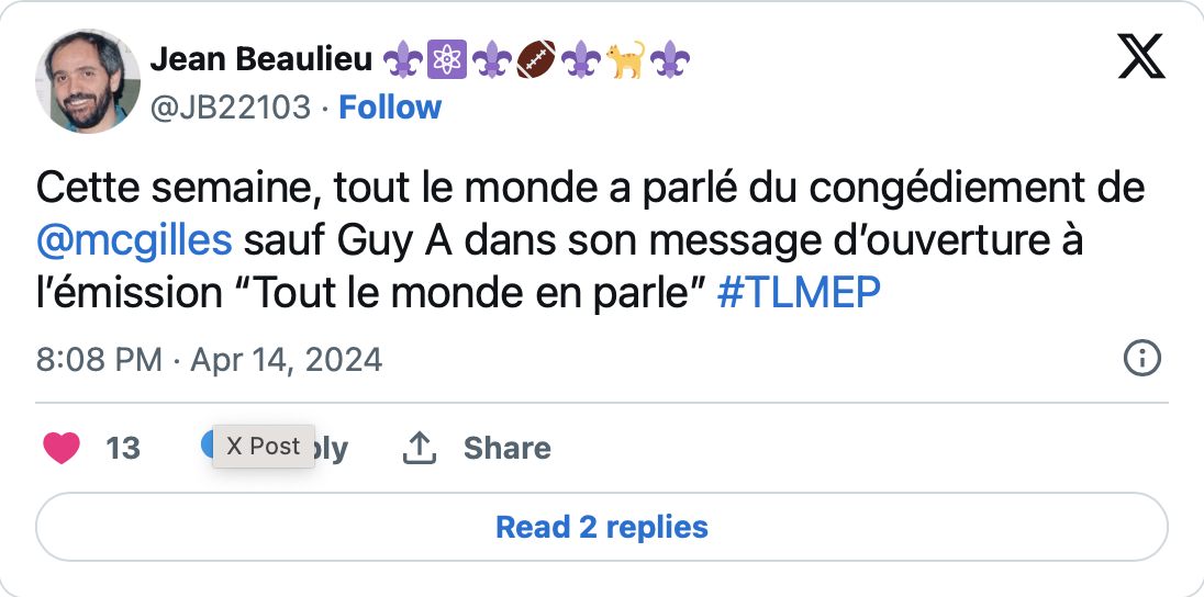 Capture decran le 2024 04 15 a 09.31.15 Guy A. Lepage esquive un sujet brûlant