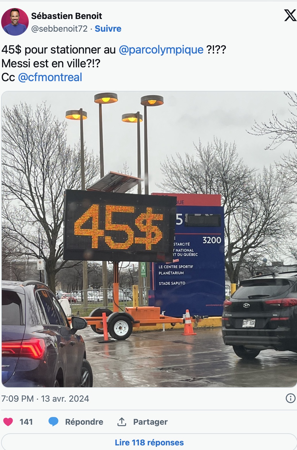 Capture decran le 2024 04 15 a 14.21.20 Sébastien Benoît exprime son indignation et partage son opinion sur les prix à Montréal