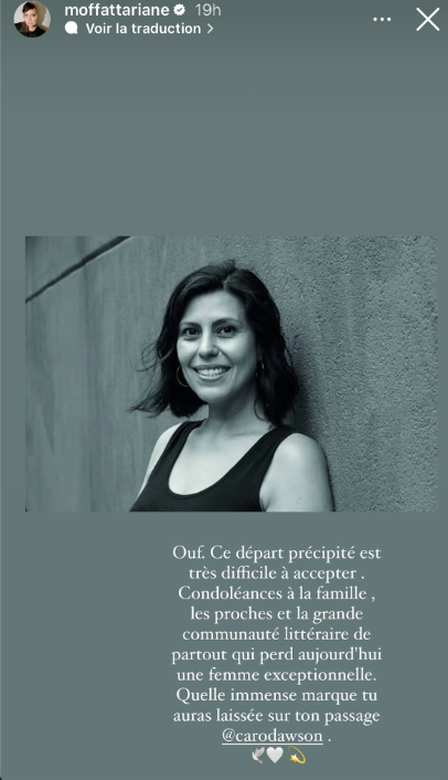 Décès de Caroline Dawson : Un dernier adieu des personnalités publiques 2 Décès de Caroline Dawson : Un dernier adieu des personnalités publiques Capture decran 2024 05 21 093902 Décès de Caroline Dawson : Un dernier adieu des personnalités publiques