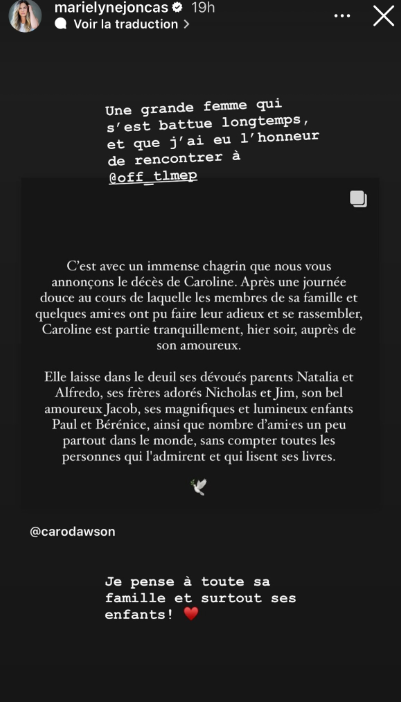 Décès de Caroline Dawson : Un dernier adieu des personnalités publiques 7 Décès de Caroline Dawson : Un dernier adieu des personnalités publiques Capture decran 2024 05 21 094004 Décès de Caroline Dawson : Un dernier adieu des personnalités publiques