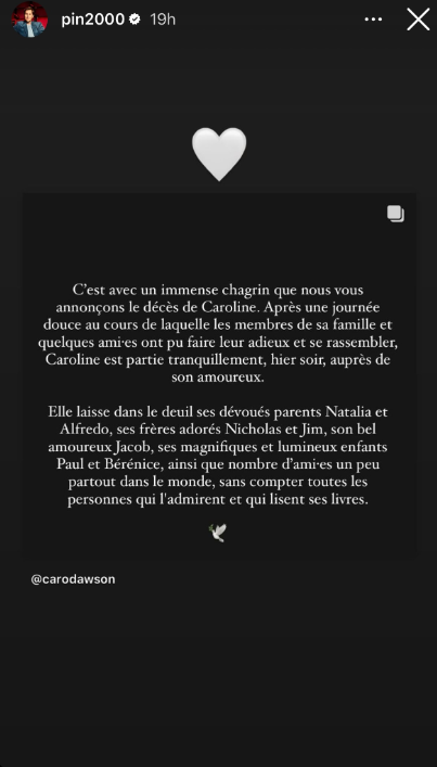 Décès de Caroline Dawson : Un dernier adieu des personnalités publiques 4 Décès de Caroline Dawson : Un dernier adieu des personnalités publiques Capture decran 2024 05 21 094055 Décès de Caroline Dawson : Un dernier adieu des personnalités publiques