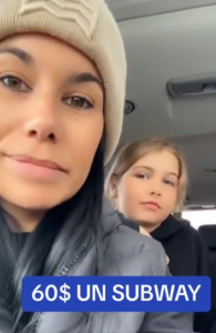 Capture decran 2024 05 31 094905 Une maman au Québec est allée au Subway et ça lui a coûté 60$