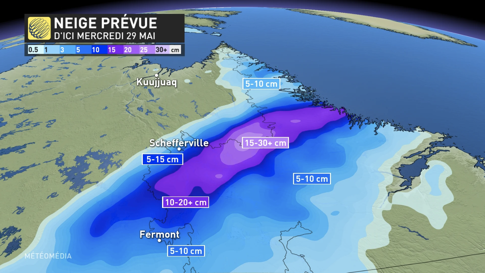 Capture decran le 2024 05 30 a 10.25.18 Surprise hivernale : 30 cm de neige annoncés à l'approche de l'été !