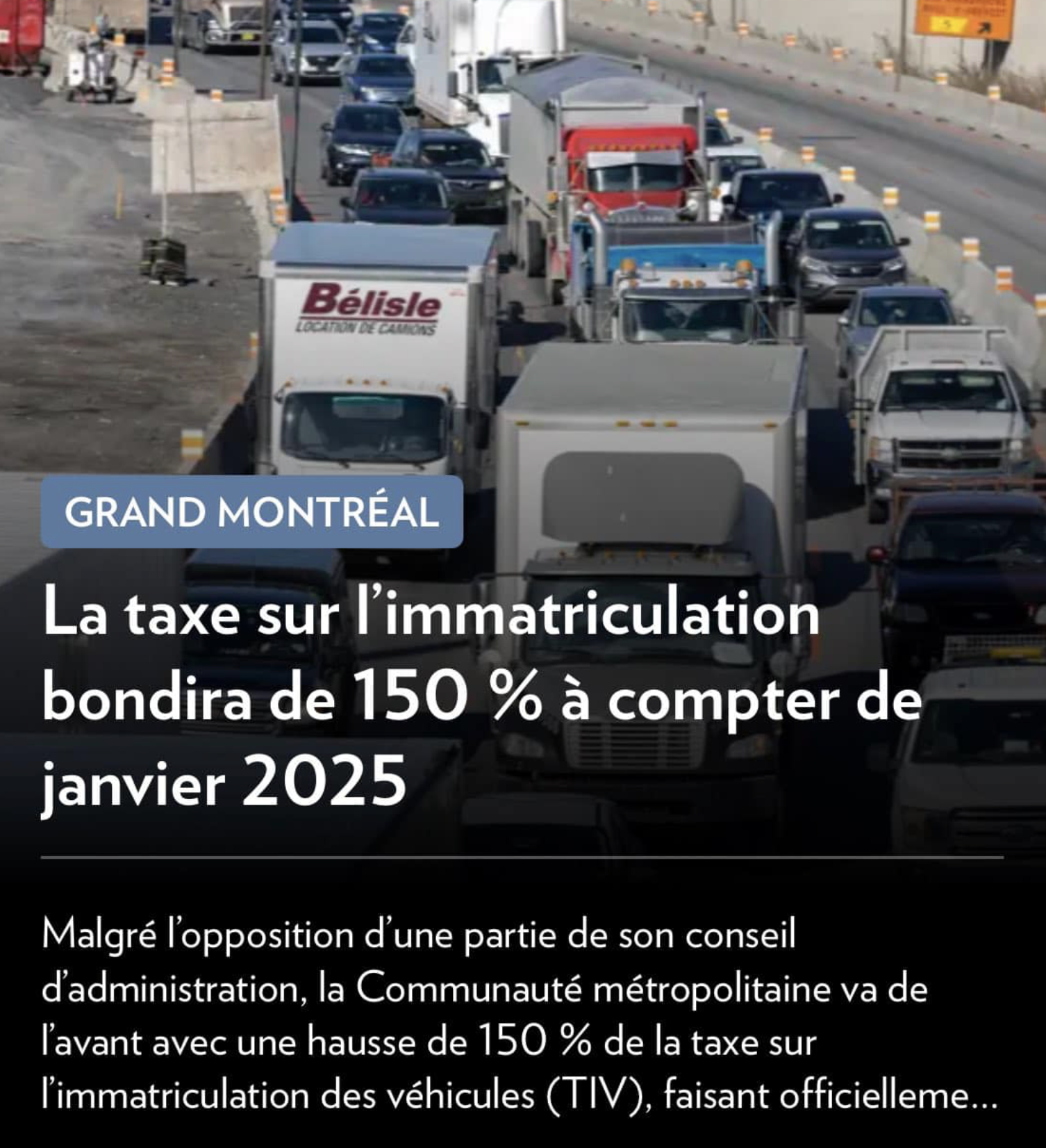 Capture decran le 2024 05 30 a 13.54.25 Le coût de l'immatriculation des véhicules grimpe de 150 % dans le Grand Montréal