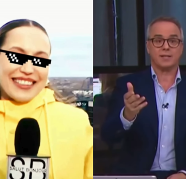 Design sans titre 22 Géraldine Lamarche taquine Gino Chouinard à l'antenne