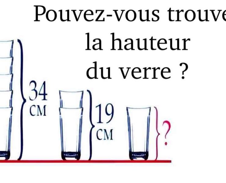 trouver hauteur du verre Test de IQ : Vous êtes très fort si vous parvenez à trouver la hauteur du verre en 15 secondes !