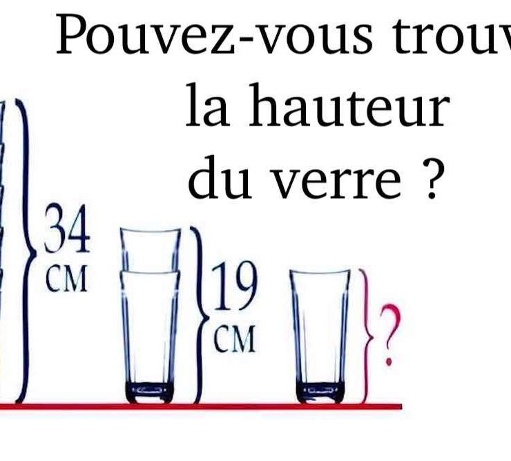 trouver hauteur du verre Test de IQ : Vous &ecirc;tes tr&egrave;s fort si vous parvenez &agrave; trouver la hauteur du verre en 15 secondes !