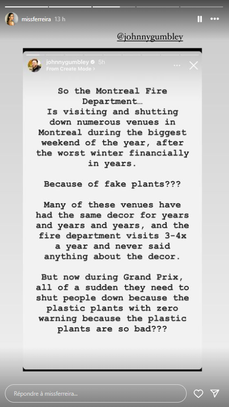 Capture decran 2024 06 08 130425 Intervention des Pompiers : Une Restauratrice Montréalaise Outrée en Plein Grand Prix