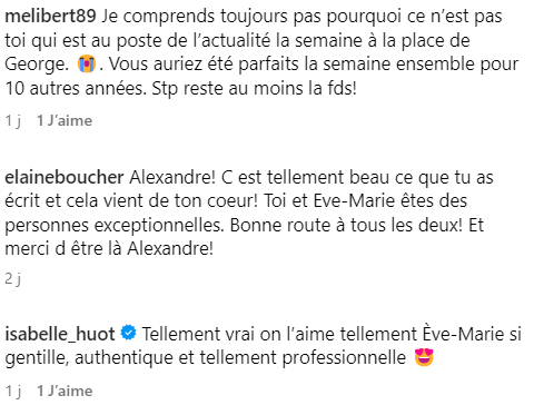 Capture decran 2024 06 25 130604 Alexandre Dubé Ému par le Départ d'Ève-Marie Lortie