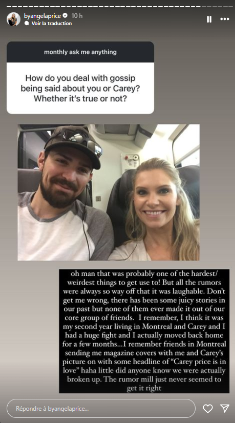 Capture decran 2024 07 02 111718 Carey Price et Angela Insistent sur l'Apprentissage du Français pour leurs Enfants