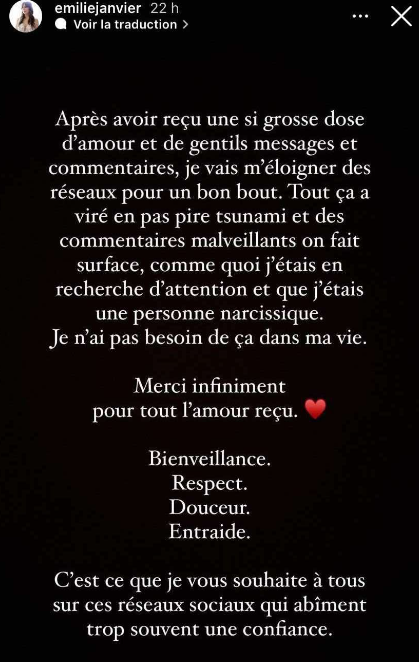 Capture decran 2024 07 15 183715 La soeur de Marie-Ève Janvier Quitte les Réseaux Sociaux après Avoir Été Ciblée de Commentaires Malveillants