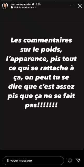Capture decran 2024 07 15 183758 La soeur de Marie-Ève Janvier Quitte les Réseaux Sociaux après Avoir Été Ciblée de Commentaires Malveillants