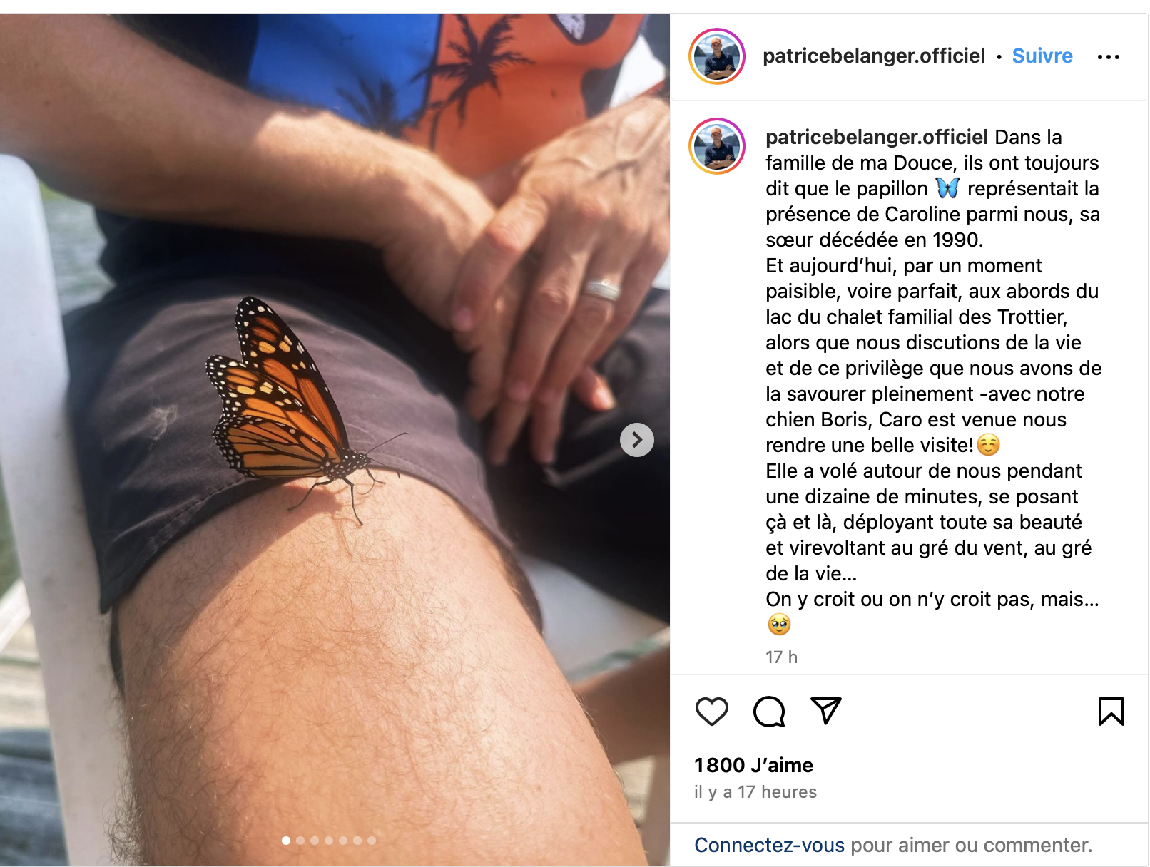 Capture decran le 2024 07 31 a 08.34.00 Patrice Bélanger rend un hommage bouleversant pour sa belle-soeur décédée