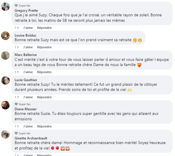Adieux touchants sur Salut Bonjour : Suzy prend sa retraite sous une pluie d'éloges 2 Adieux touchants sur Salut Bonjour : Suzy prend sa retraite sous une pluie d'éloges Capture decran 2024 08 16 143323 Adieux touchants sur Salut Bonjour : Suzy prend sa retraite sous une pluie d'éloges