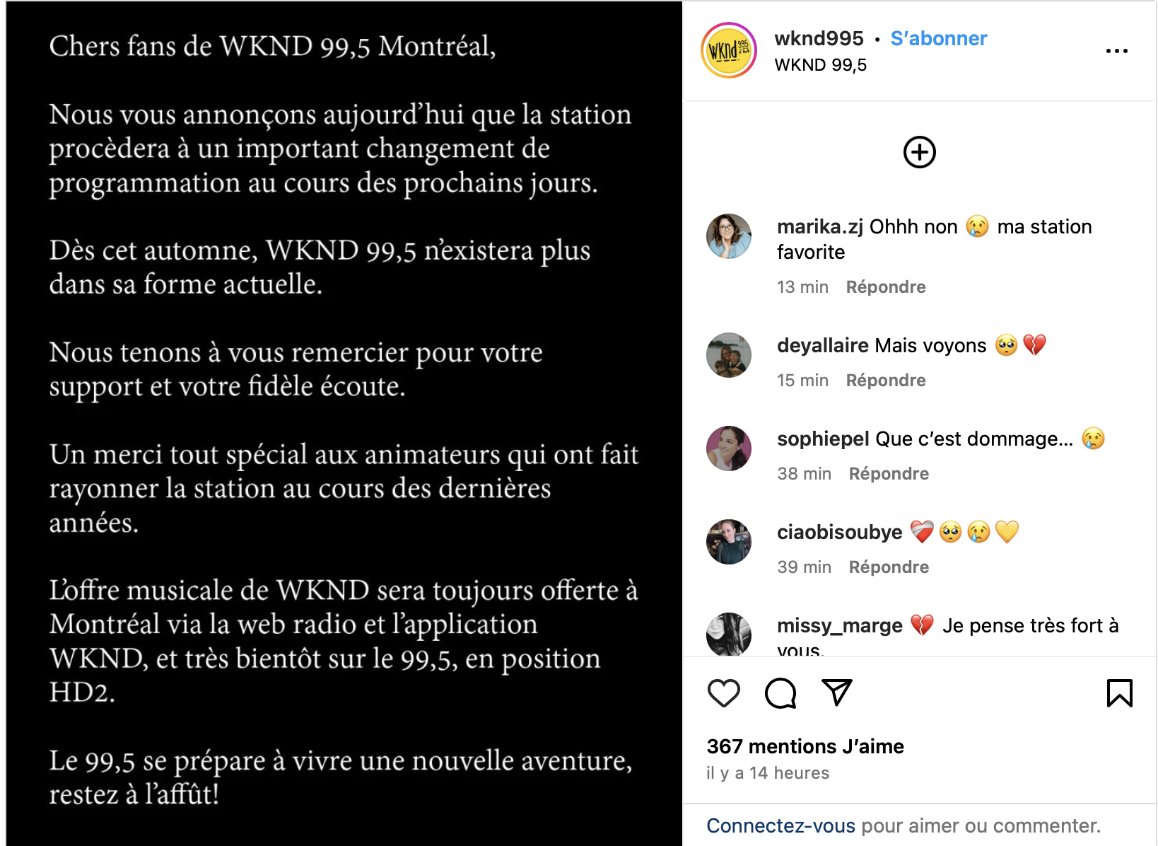 DERNIÈRE HEURE : La Station WKND 99,5 FM Ferme Ses Portes 2 DERNIÈRE HEURE : La Station WKND 99,5 FM Ferme Ses Portes Capture decran le 2024 08 09 a 11.24.07 DERNIÈRE HEURE : La Station WKND 99,5 FM Ferme Ses Portes