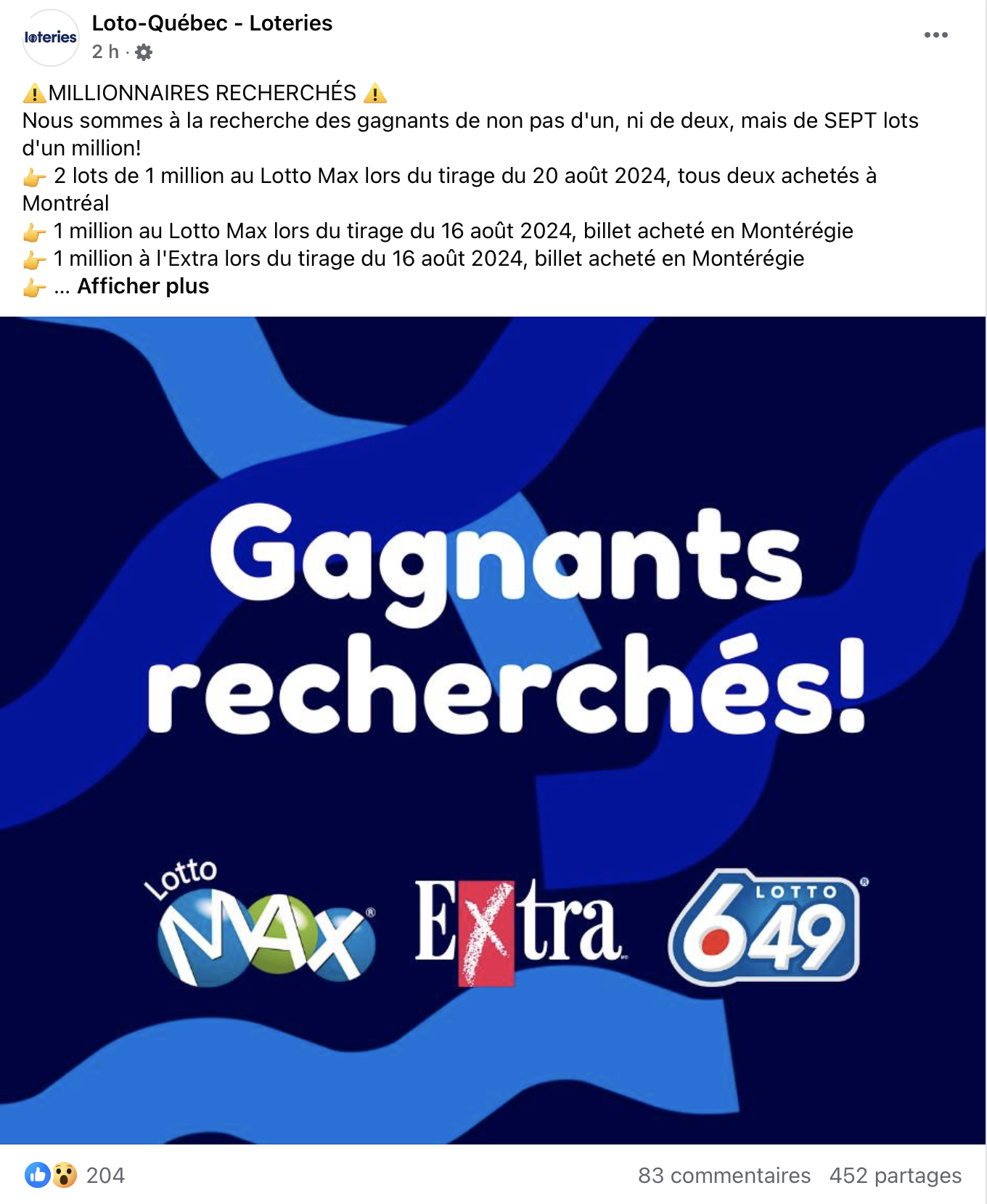 Capture decran le 2024 08 22 a 12.35.30 Loto-Québec : 7 nouveaux millionnaires manquent à l’appel