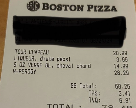 Un client au Québec va dîner au Boston Pizza et s'étonne des prix devenus trop élevés 1 Un client au Québec va dîner au Boston Pizza et s'étonne des prix devenus trop élevés Screenshot 2024 08 31 10.59.43 e1725116511996 Un client au Québec va dîner au Boston Pizza et s'étonne des prix devenus trop élevés