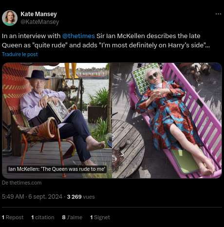 Ian McKellen critique sévèrement la reine Élisabeth II lors d'une interview révélatrice 2 Ian McKellen critique sévèrement la reine Élisabeth II lors d'une interview révélatrice Screenshot 2024 09 08 11.41.05 Ian McKellen critique sévèrement la reine Élisabeth II lors d'une interview révélatrice