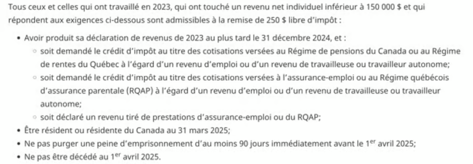 Comment savoir si vous êtes éligible au chèque de 250 $ annoncé par Justin Trudeau 3 Comment savoir si vous êtes éligible au chèque de 250 $ annoncé par Justin Trudeau Capture decran 2024 11 23 125839 Comment savoir si vous êtes éligible au chèque de 250 $ annoncé par Justin Trudeau