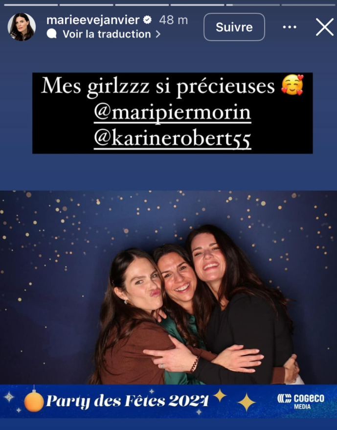 Capture decran 2024 12 06 181636 Marie-Ève Janvier partage les photos de leur soirée de Noël avec Maripier Morin