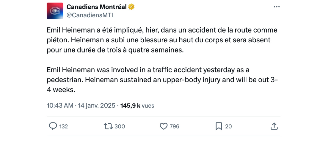 Capture decran 2025 01 14 162716 Un accident choquant pour Emil Heineman