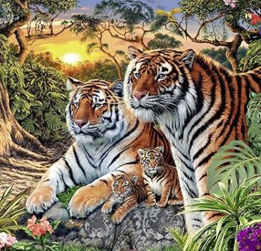 tigresenigme Défi difficile: combien de tigres sont cachés dans l'image?