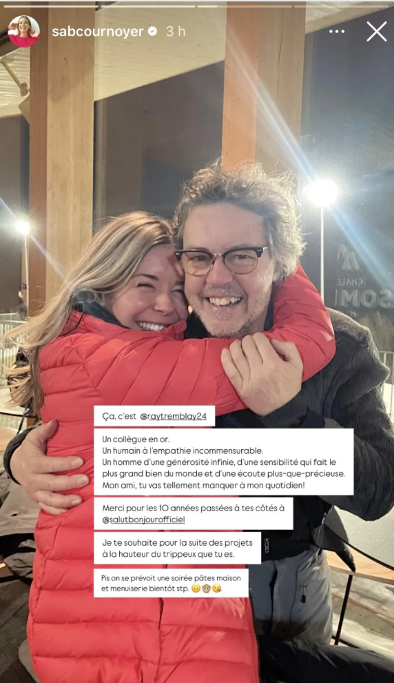 Capture decran 2025 02 01 140517 Après dix ans, un autre pilier quitte Salut Bonjour et Sabrina Cournoyer lui rend hommage