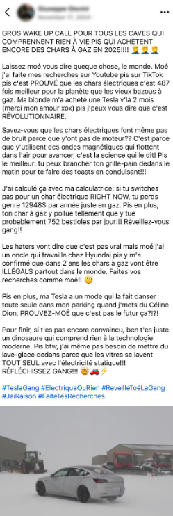 Un Québécois perd patience contre ceux qui n'ont pas encore de voiture électrique 2 Un Québécois perd patience contre ceux qui n'ont pas encore de voiture électrique Capture decran 2025 02 12 205853 Un Québécois perd patience contre ceux qui n'ont pas encore de voiture électrique