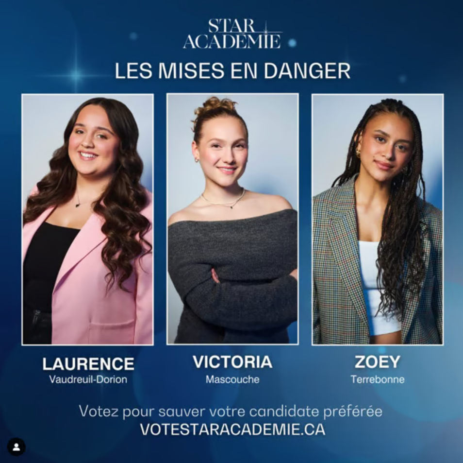 Capture decran 2025 02 14 064308 Voici quelle candidate sera éliminée de Star Académie ce dimanche, entre Zoey, Victoria et Laurence