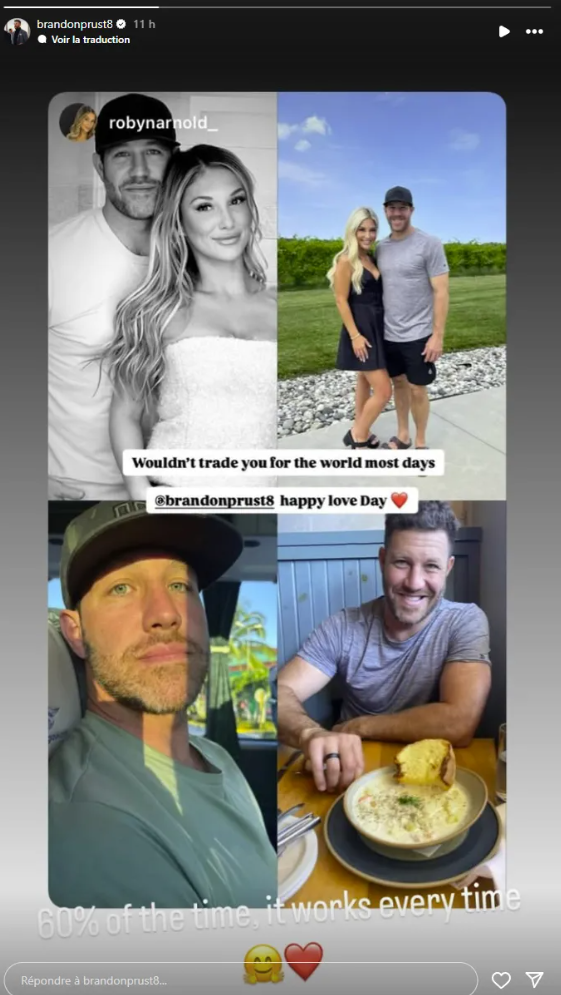 Capture decran 2025 02 16 133357 Brandon Prust célèbre la Saint-Valentin avec sa nouvelle blonde, Robyn Arnold