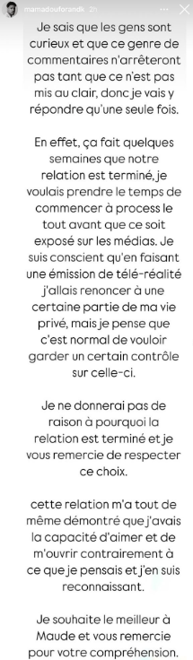Maude et Mamadou d'Occupation Double annoncent leur séparation 4 Maude et Mamadou d'Occupation Double annoncent leur séparation Capture decran 2025 02 17 072200 Maude et Mamadou d'Occupation Double annoncent leur séparation
