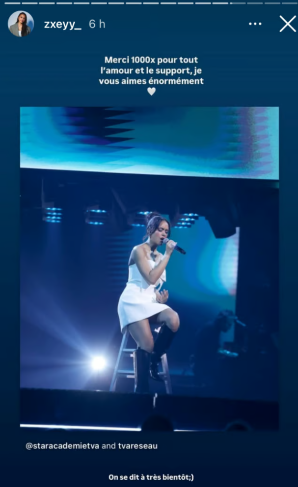 Capture decran 2025 02 18 171842 Zoey Daferuru exprime sa gratitude après son élimination de Star Académie