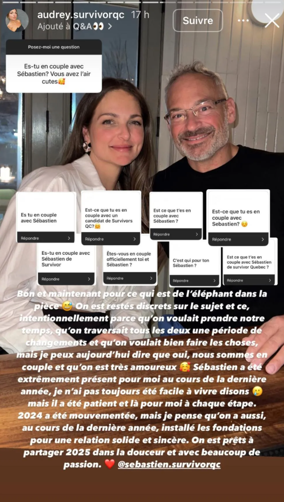 Capture decran 2025 02 27 104521 Audrey et Sébastien de Survivor Québec révèlent enfin la nature de leur relation