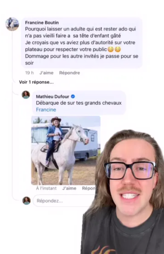 Mathieu Dufour ciblé par une téléspectatrice et il lui répond avec brio 4 Mathieu Dufour ciblé par une téléspectatrice et il lui répond avec brio Capture decran 2025 03 03 160013 Mathieu Dufour ciblé par une téléspectatrice et il lui répond avec brio