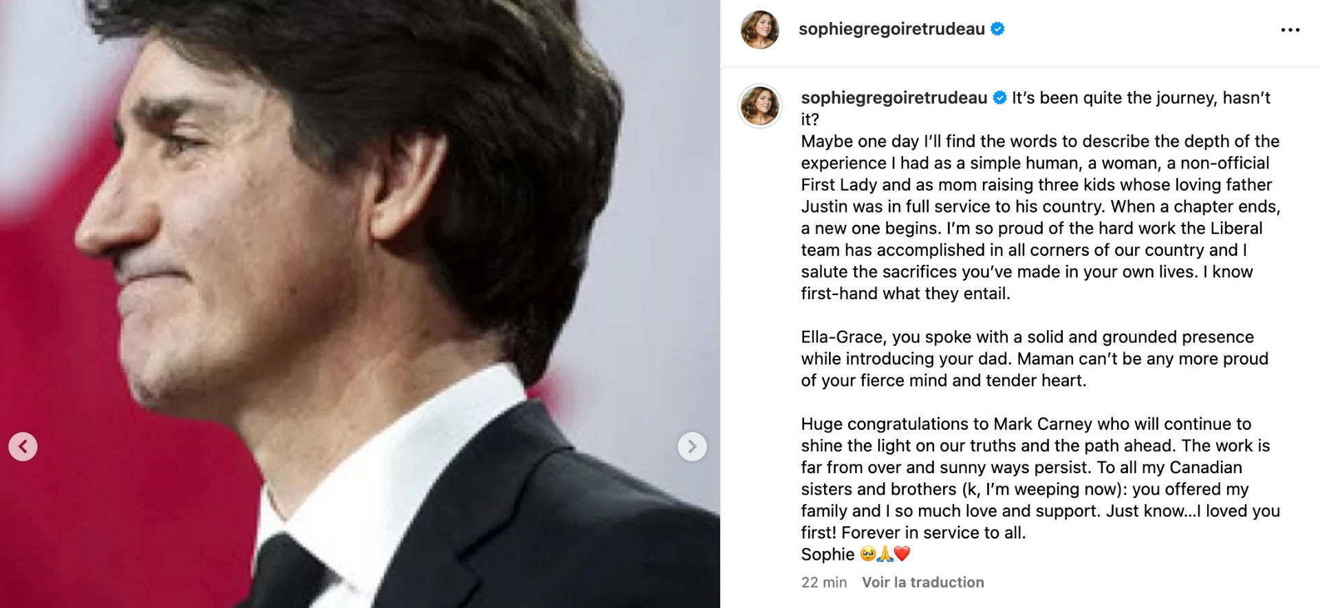 Capture decran 2025 03 10 202820 Changement historique au Canada : Sophie Grégoire brise le silence