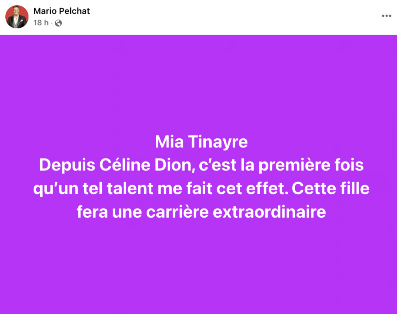 Capture decran le 2025 03 10 a 17.47.54 «Depuis Céline Dion, c'est la 1re fois...» Mario Pelchat sous le choc devant la performance de Mia Tinayre