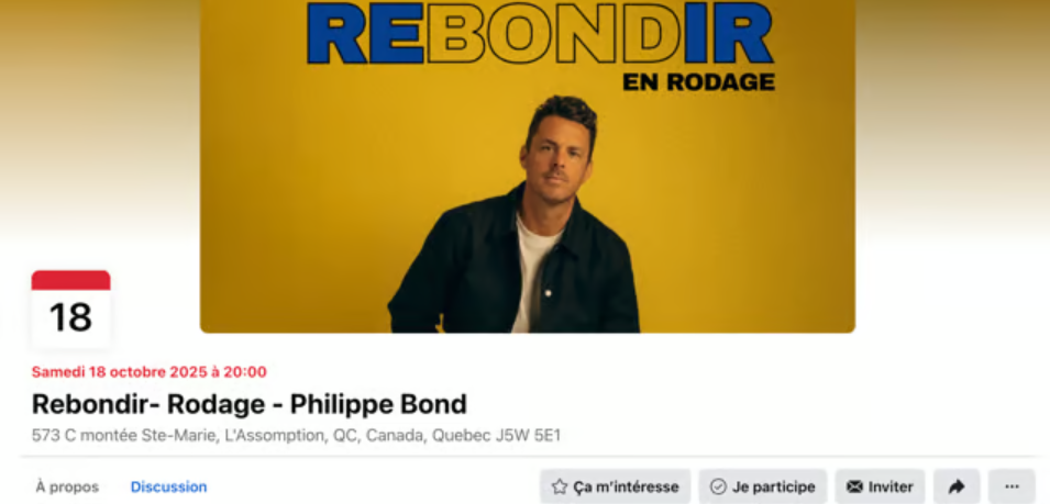 Capture decran 2025 04 23 075444 Le come-back sur scène de Philippe Bond fortement critiqué par plusieurs Québécois