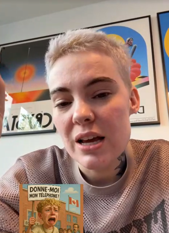 Capture decran 2025 05 10 095523 Téléphone cellulaire : Roxane Bruneau défend les jeunes qui revendiquent « Je suis tannée de voir des adultes intimider des kids »