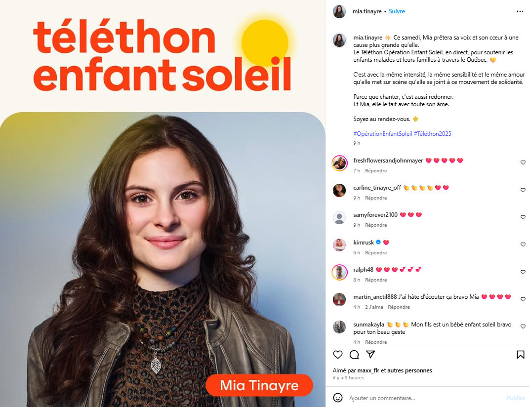 Capture decran 2025 05 28 165922 Une grande première attendue : Mia chantera pour une cause qui touche droit au cœur ce samedi !