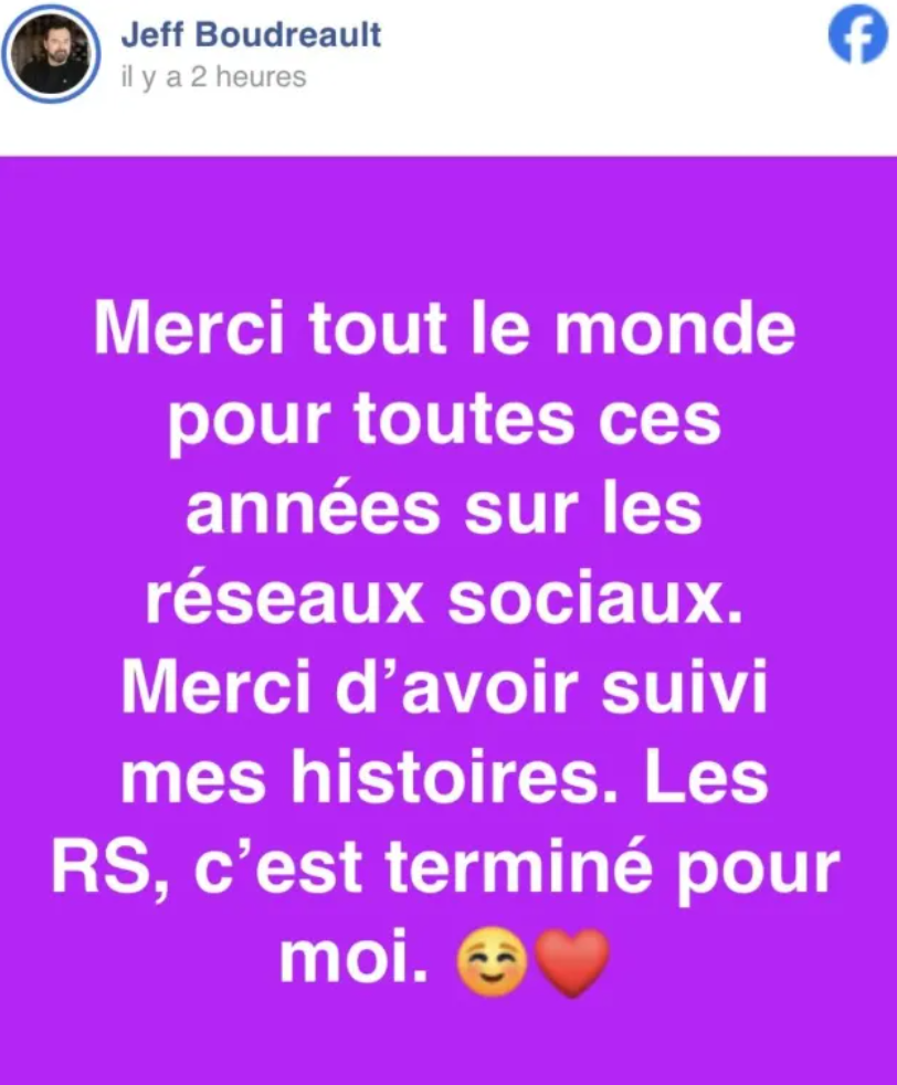 Retour inattendu pour Jeff Boudreault : l’acteur fait volte-face après sa retraite annoncée 2 Retour inattendu pour Jeff Boudreault : l’acteur fait volte-face après sa retraite annoncée Capture decran 2025 06 02 153813 Retour inattendu pour Jeff Boudreault : l’acteur fait volte-face après sa retraite annoncée