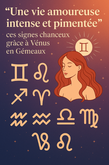 Capture decran 2025 07 04 095230 “Une vie amoureuse intense et pimentée” : ces 6 signes astrologiques vont vivre un mois de juillet torride grâce à Vénus en Gémeaux !