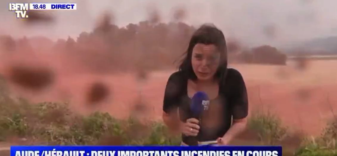 Incendies dans l’Hérault : une journaliste de BFMTV se fait sévèrement rappeler à l’ordre par les pompiers en plein direct 1 Incendies dans l’Hérault : une journaliste de BFMTV se fait sévèrement rappeler à l’ordre par les pompiers en plein direct Capture decran 2025 07 07 083804 Incendies dans l’Hérault : une journaliste de BFMTV se fait sévèrement rappeler à l’ordre par les pompiers en plein direct