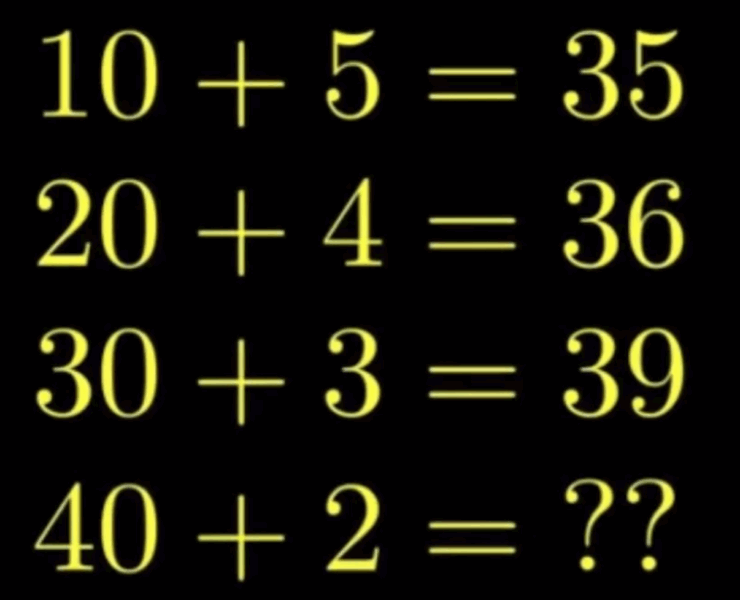 Capture decran 2025 07 12 072033 Ce casse-tête teste votre logique comme jamais : pouvez-vous résoudre 40 + 2 = ? sans calculatrice ?