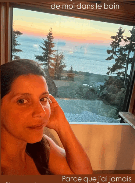Capture decran 2025 08 13 104609 Anaïs Favron profite d’un bain avec une vue imprenable à Kamouraska